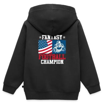 Fantasy Football König Fantasy Football Champ - Kinder Premium Organic Zip Hoodie - Schwarz - Hinten - AI Model Kid Male (0cm)