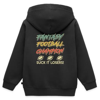 Fantasy Football Champ Champion - Kids Premium Organic Zip-up Hoodie - black - Back - AI Model Kid Male (0cm)