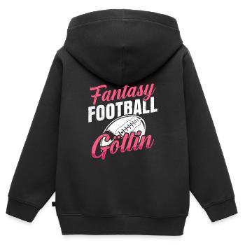 Fantasy Football Göttin Damen Fantasy Football - Kinder Premium Organic Zip Hoodie - Schwarz - Hinten - AI Model Kid Male (0cm)