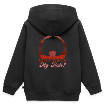 Afro Haare Afro Look Locken Afrikanische Frau - Kinder Premium Organic Zip Hoodie - Schwarz - Hinten - AI Model Kid Male (0cm)