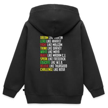 Black History Martin Luther King Afrika - Kinder Premium Organic Zip Hoodie - Schwarz - Hinten - AI Model Kid Male (0cm)
