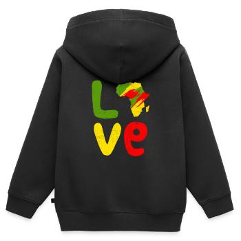 Afrika Liebe Afrika Love Afrika - Kinder Premium Organic Zip Hoodie - Schwarz - Hinten - AI Model Kid Male (0cm)