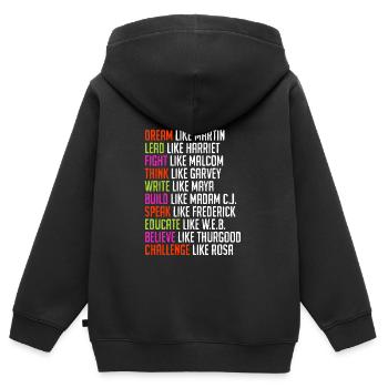 Black History Martin Luther King Afrika - Kinder Premium Organic Zip Hoodie - Schwarz - Hinten - AI Model Kid Male (0cm)
