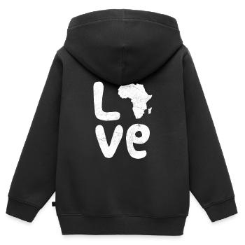 Afrika Liebe Afrika Love Afrika - Kinder Premium Organic Zip Hoodie - Schwarz - Hinten - AI Model Kid Male (0cm)