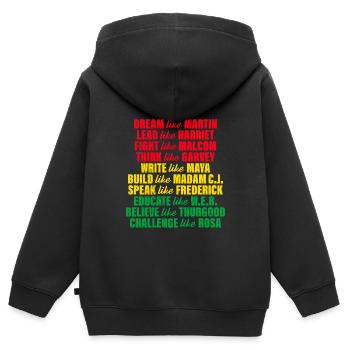 Black History Martin Luther King Geschichte Afrika - Kinder Premium Organic Zip Hoodie - Schwarz - Hinten - AI Model Kid Male (0cm)