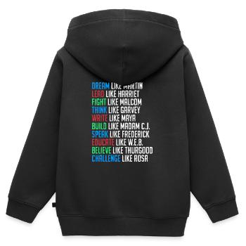 Black History Martin Luther King Afrika - Kinder Premium Organic Zip Hoodie - Schwarz - Hinten - AI Model Kid Male (0cm)