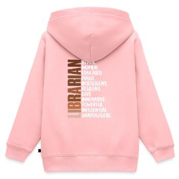 Librarian Black History Afrikanische Frau - Kinder Premium Organic Zip Hoodie - Rosa - Hinten - AI Model Kid Female (0cm)