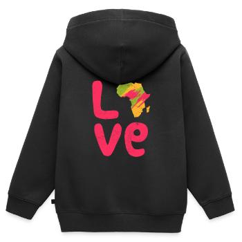 Afrika Liebe Afrika Love Afrika - Kinder Premium Organic Zip Hoodie - Schwarz - Hinten - AI Model Kid Male (0cm)