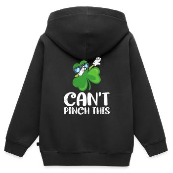 Je ne peux pas pincer cette citation de la Saint-Patrick - Sweat Premium à capuche zippé enfant bio - noir - Dos - AI Model Kid Male (0cm)