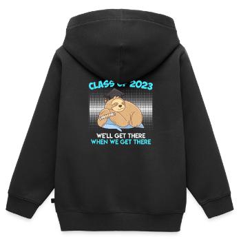 Maturité 2023 promotion 2023 - Sweat Premium à capuche zippé enfant bio - noir - Dos - AI Model Kid Male (0cm)