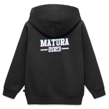 Matura 20023 J’ai terminé mes études secondaires - Sweat Premium à capuche zippé enfant bio - noir - Dos - AI Model Kid Male (0cm)