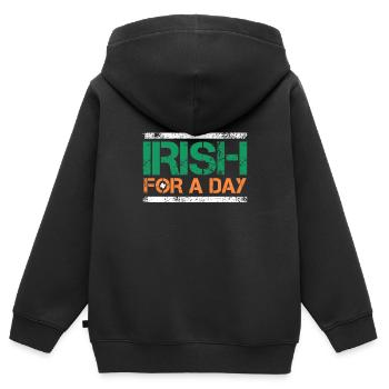 Irish for a Day St. Patrick's Day - Kinder Premium Organic Zip Hoodie - Schwarz - Hinten - AI Model Kid Male (0cm)