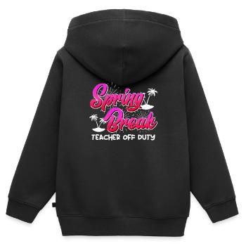 Spring Break Lehrer off duty Sommerferien Lehrer - Kinder Premium Organic Zip Hoodie - Schwarz - Hinten - AI Model Kid Male (0cm)