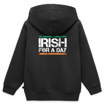 Irish for a Day St. Patrick's Day - Kinder Premium Organic Zip Hoodie - Schwarz - Hinten - AI Model Kid Male (0cm)