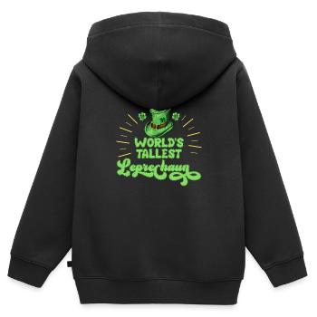 Le plus grand grand grand ami du lutin du monde - Sweat Premium à capuche zippé enfant bio - noir - Dos - AI Model Kid Male (0cm)
