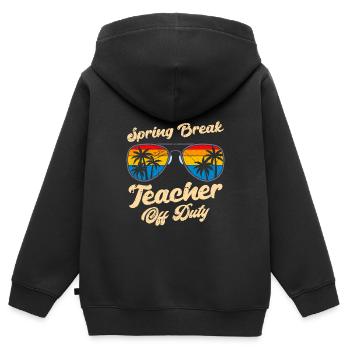 Spring Break Teacher off duty Schule Ferien Lehrer - Kinder Premium Organic Zip Hoodie - Schwarz - Hinten - AI Model Kid Male (0cm)