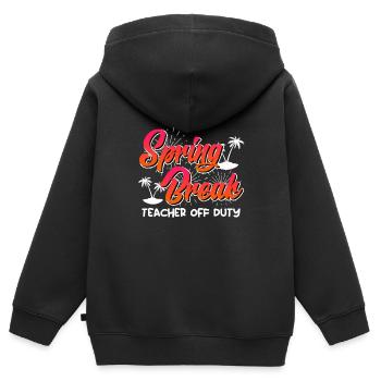 Spring Break Lehrer off duty Sommerferien Lehrer - Kinder Premium Organic Zip Hoodie - Schwarz - Hinten - AI Model Kid Male (0cm)
