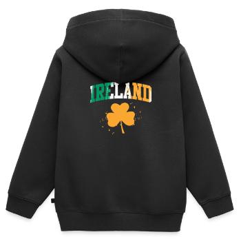 Irland Kleeblatt irischer St. Patrick’s Day - Kinder Premium Organic Zip Hoodie - Schwarz - Hinten - AI Model Kid Male (0cm)