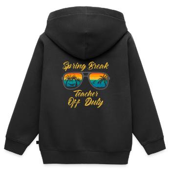 Spring Break Teacher off duty Schule Ferien Lehrer - Kinder Premium Organic Zip Hoodie - Schwarz - Hinten - AI Model Kid Male (0cm)