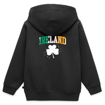 Irland Kleeblatt irischer St. Patrick’s Day - Kinder Premium Organic Zip Hoodie - Schwarz - Hinten - AI Model Kid Male (0cm)