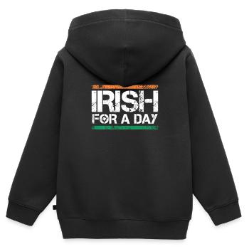 Irish for a Day St. Patrick's Day - Kinder Premium Organic Zip Hoodie - Schwarz - Hinten - AI Model Kid Male (0cm)