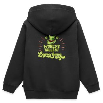 Le plus grand grand grand ami du lutin du monde - Sweat Premium à capuche zippé enfant bio - noir - Dos - AI Model Kid Male (0cm)