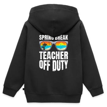 Spring Break Teacher off duty Schule Ferien Lehrer - Kinder Premium Organic Zip Hoodie - Schwarz - Hinten - AI Model Kid Male (0cm)