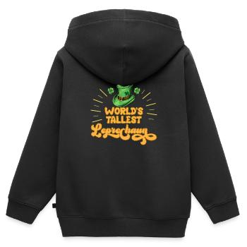 Le plus grand grand grand ami du lutin du monde - Sweat Premium à capuche zippé enfant bio - noir - Dos - AI Model Kid Male (0cm)