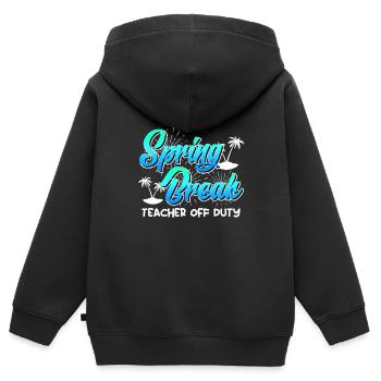 Spring Break Lehrer off duty Sommerferien Lehrer - Kinder Premium Organic Zip Hoodie - Schwarz - Hinten - AI Model Kid Male (0cm)