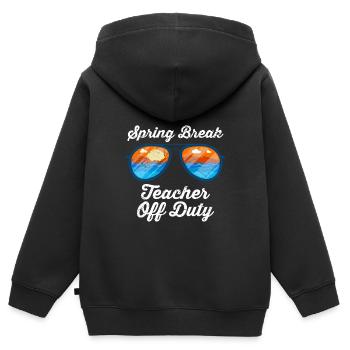 Spring Break Teacher off duty Schule Ferien Lehrer - Kinder Premium Organic Zip Hoodie - Schwarz - Hinten - AI Model Kid Male (0cm)