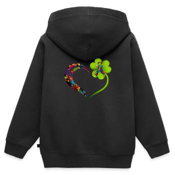 Autist Vielfalt Gerechtigkeit Autismus - Kinder Premium Organic Zip Hoodie - Schwarz - Hinten - AI Model Kid Male (0cm)