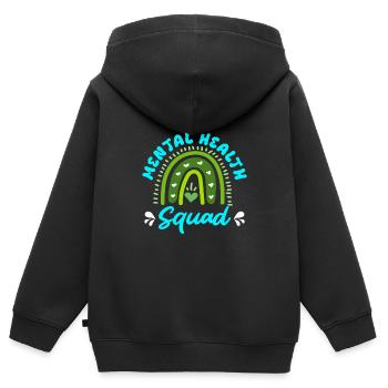 Mentale Gesundheit Mental Health Squad - Kinder Premium Organic Zip Hoodie - Schwarz - Hinten - AI Model Kid Male (0cm)