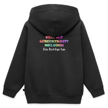 Autismus Bewusstsein Autisten Vielfalt - Kinder Premium Organic Zip Hoodie - Schwarz - Hinten - AI Model Kid Male (0cm)