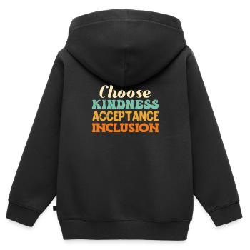 Akzeptanz handicap Inklusion ist eine Entscheidung - Kinder Premium Organic Zip Hoodie - Schwarz - Hinten - AI Model Kid Male (0cm)