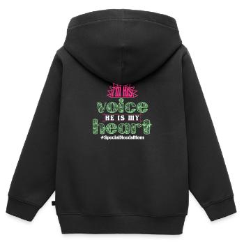 Inklusion Awareness Vielfalt handicap - Kinder Premium Organic Zip Hoodie - Schwarz - Hinten - AI Model Kid Male (0cm)