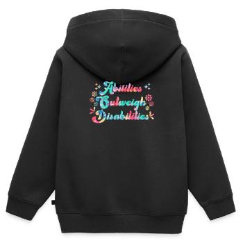 Solidarität handicap Mitgefühl und Akzeptanz - Kinder Premium Organic Zip Hoodie - Schwarz - Hinten - AI Model Kid Male (0cm)