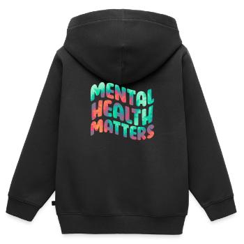 Mentale Health Matters Awareness Mentale - Kinder Premium Organic Zip Hoodie - Schwarz - Hinten - AI Model Kid Male (0cm)