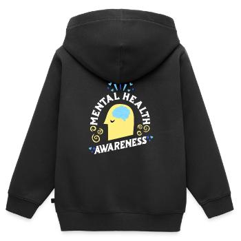Mentale Gesundheit Selbstachtung Awareness Mental - Kinder Premium Organic Zip Hoodie - Schwarz - Hinten - AI Model Kid Male (0cm)