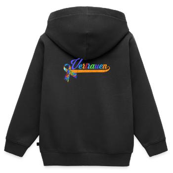 Autismus Vertrauen Autisten Vielfalt - Kinder Premium Organic Zip Hoodie - Schwarz - Hinten - AI Model Kid Male (0cm)