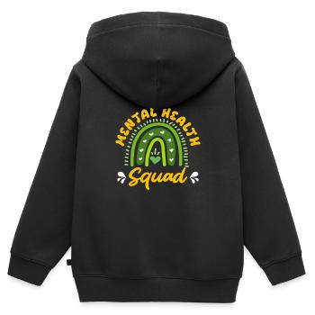Mentale Gesundheit Mental Health Squad - Kinder Premium Organic Zip Hoodie - Schwarz - Hinten - AI Model Kid Male (0cm)