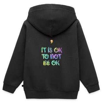 Mental Health It is ok to not be ok - Kids Premium Organic Zip-up Hoodie - black - Back - AI Model Kid Male (0cm)