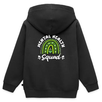 Mentale Gesundheit Mental Health Squad - Kinder Premium Organic Zip Hoodie - Schwarz - Hinten - AI Model Kid Male (0cm)