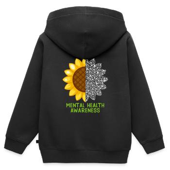 Mentale Health Matters Awareness Mentale - Kinder Premium Organic Zip Hoodie - Schwarz - Hinten - AI Model Kid Male (0cm)
