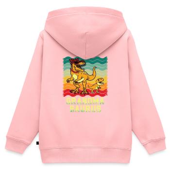 Omasaurus Dinosaurier Grandma Muttertag Granny - Kinder Premium Organic Zip Hoodie - Rosa - Hinten - AI Model Kid Female (0cm)