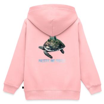 Artenschutz vom Aussterben bedrohte Tiere Natur - Kinder Premium Organic Zip Hoodie - Rosa - Hinten - AI Model Kid Female (0cm)