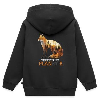 Il n’y a pas d’espèce menacée de la planète B - Sweat Premium à capuche zippé enfant bio - noir - Dos - AI Model Kid Male (0cm)
