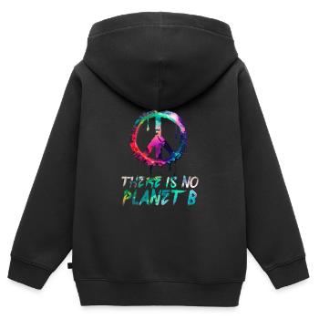 Il n’y a pas de Planète B Earth Day Mission Erde - Sweat Premium à capuche zippé enfant bio - noir - Dos - AI Model Kid Male (0cm)