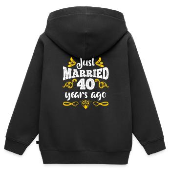Just married 40 years married - Kids Premium Organic Zip-up Hoodie - black - Back - AI Model Kid Male (0cm)
