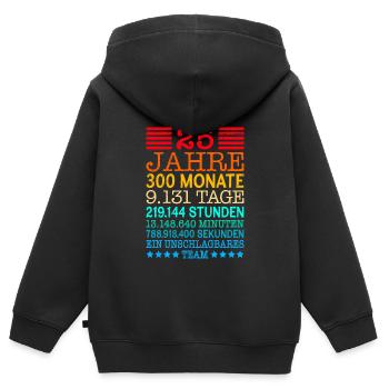 Silberhochzeit 25 Jahre verheiratet - Kinder Premium Organic Zip Hoodie - Schwarz - Hinten - AI Model Kid Male (0cm)