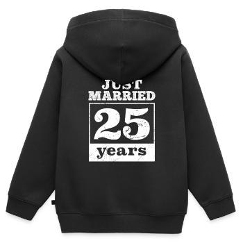 Just married 25 years Silver Wedding - Kids Premium Organic Zip-up Hoodie - black - Back - AI Model Kid Male (0cm)